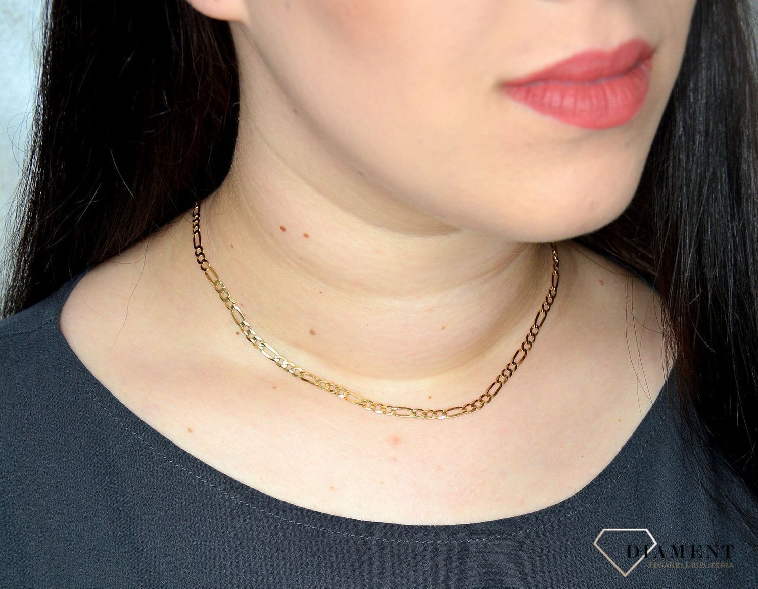 Złoty łańcuszek 585 Figaro 3,5 mm DIA-LAN-3145-585 3,5mm (1).jpg